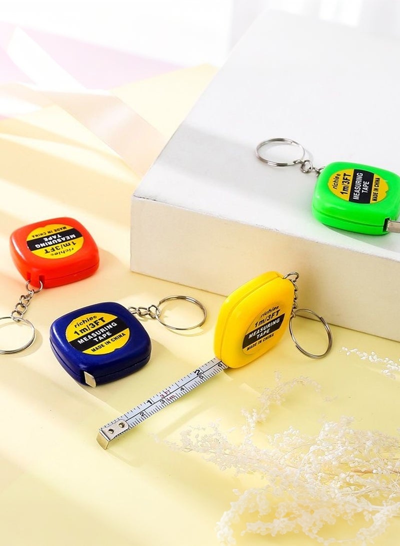 4pcs Color random Mini Tape Measure Retractable Bulk 1m Small Measuring Tape Pocket Tiny Inch and Metric Measurement for Construction Party Favors, Operation Christmas Items, Men Gifts(Yellow) - Image 5