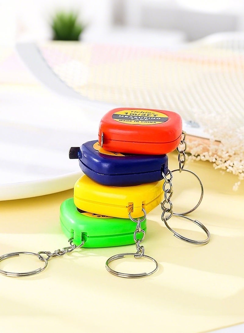 4pcs Color random Mini Tape Measure Retractable Bulk 1m Small Measuring Tape Pocket Tiny Inch and Metric Measurement for Construction Party Favors, Operation Christmas Items, Men Gifts(Yellow) - Image 4
