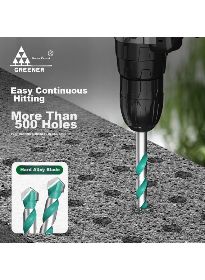GREENER Lülin Ceramic Tile Drill Bit, Concrete Cement Marble Impact Drill Bit, Electric Hand Drill Alloy Ba Drill, 2 Pieces Each Of 6+8mm - Image 3