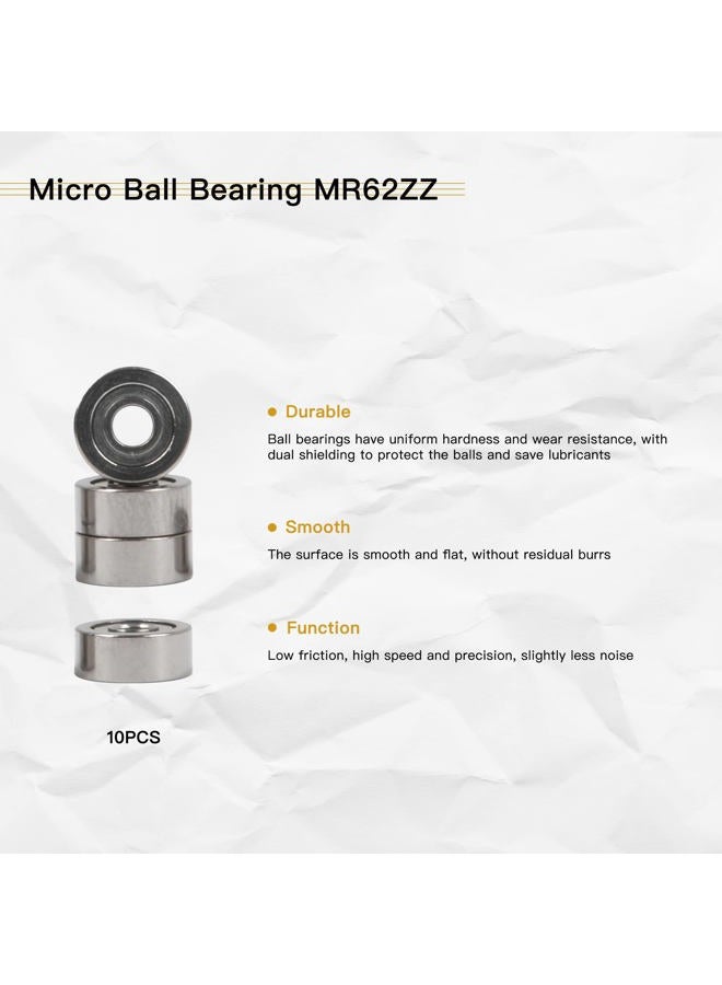 CNBTR 2x6x2.5mm Bearing Steel Mini Groove Ball Bearings Sliding Wheels DIY Industry MR62ZZ Pack of 10 - Image 3