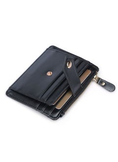 KASTWAVE Fashion Men Women Wallet Money Clip Credit Card Holder ID Business Faux Leather Purse leather designer i clip wallet durable stylish wallet for chain Black  - Image 1