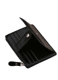 KASTWAVE Fashion Men Women Wallet Money Clip Credit Card Holder ID Business Faux Leather Purse leather designer i clip wallet durable stylish wallet for chain Black  - Image 3