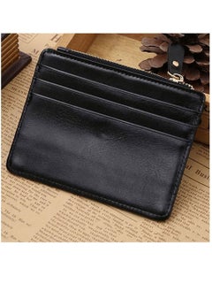 KASTWAVE Fashion Men Women Wallet Money Clip Credit Card Holder ID Business Faux Leather Purse leather designer i clip wallet durable stylish wallet for chain Black  - Image 5