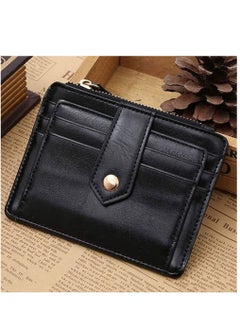KASTWAVE Fashion Men Women Wallet Money Clip Credit Card Holder ID Business Faux Leather Purse leather designer i clip wallet durable stylish wallet for chain Black  - Image 4
