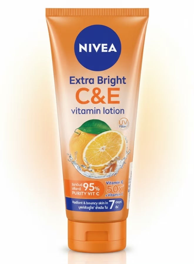 لوشن فيتامين سي وإي إكسترا برايت 180 مل، لوشن مرطب ومفتح للجسم، عناية بالبشرة متألقة