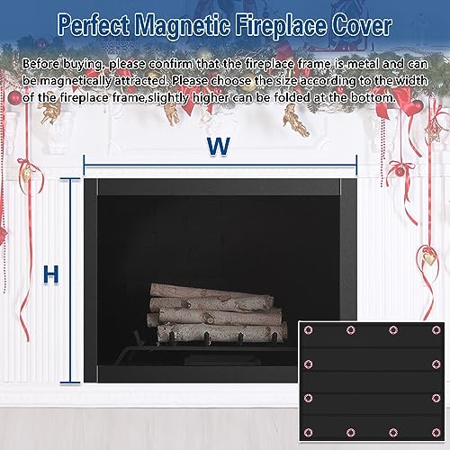 UQM Fireplace Cover, Magnetic Fireplace Blocker Blanket Stops Heat Loss, Indoor Fireplace Draft Stopper Save Energy, Magnetic Fireplace Draft Cover for Iron Fireplace Frame (39"x36") - Image 2