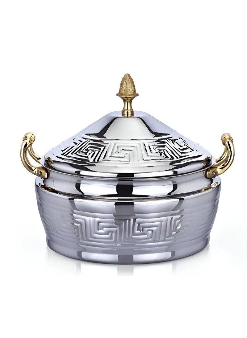 Homemaker Hannah Hotpot 2500ML Silver – Premium 2500ML Silver Hot Pot for Cooking & Serving | Elegant & Functional Design 