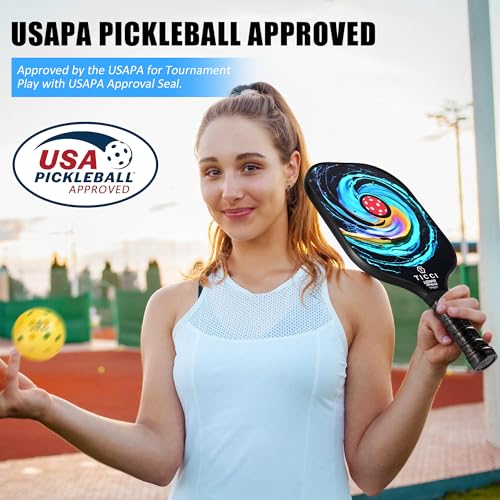 T TICCI Pickleball Paddles Set of 2, USAPA Approved Fiberglass Pickleball Set with 4 Balls & Carry Bag, Lightweight Rackets for Beginners & Adults - Image 2