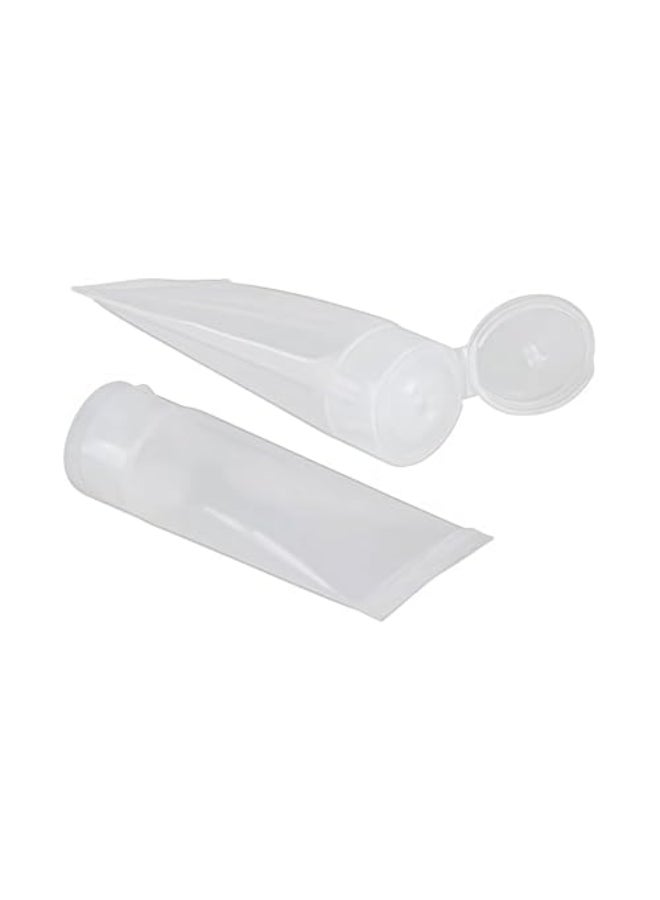 ASTRQLE 24Pcs 30ml 1oz Empty Translucent Plastic Flip Cap Shampoo Facial Cleanser Makeup Comestic Sample Soft Container Tube Bottle Vial Jar Pot Case - Image 1