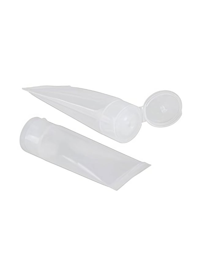 ASTRQLE 24Pcs 30ml 1oz Empty Translucent Plastic Flip Cap Shampoo Facial Cleanser Makeup Comestic Sample Soft Container Tube Bottle Vial Jar Pot Case - Image 2