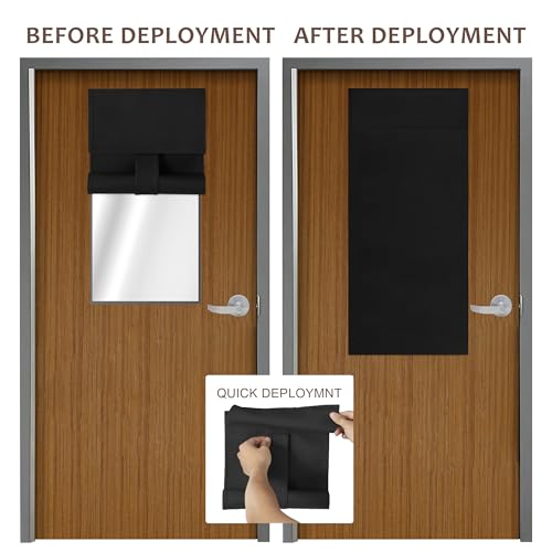 WdFour Classroom Door Window Cover,Blackout Shades for Classroom Windows and Doors，Privacy,Room Darkening Design Blocks Views, Window Cover Lockdown (10W x 30L, 1 Panel, Black). - Image 5