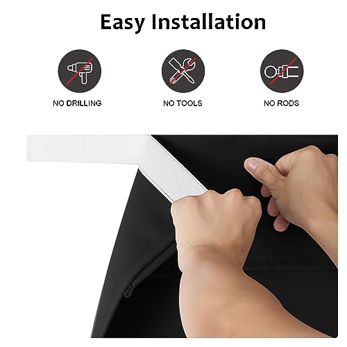 WdFour Classroom Door Window Cover,Blackout Shades for Classroom Windows and Doors，Privacy,Room Darkening Design Blocks Views, Window Cover Lockdown (10W x 30L, 1 Panel, Black). - Image 2