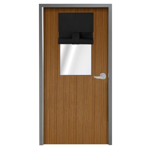 WdFour Classroom Door Window Cover,Blackout Shades for Classroom Windows and Doors，Privacy,Room Darkening Design Blocks Views, Window Cover Lockdown (10W x 30L, 1 Panel, Black). - Image 1
