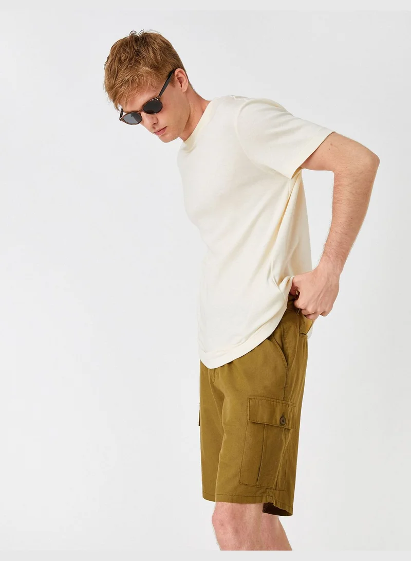 KOTON Linen Blend Cargo Chino Shorts