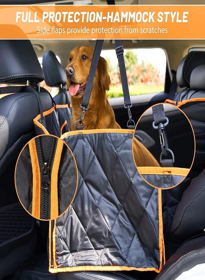PetLux غطاء مقعد السيارة للكلاب من بيت لوكس، مناسب للمقعد الخلفي، مزود بنافذة شبكية وجيب تخزين، مقاوم للماء بنسبة 100%، متين، مقاوم للخدش والانزلاق، مناسب للسيارات والشاحنات وسيارات الدفع الرباعي. (لون رمادي بالكامل) - Image 5