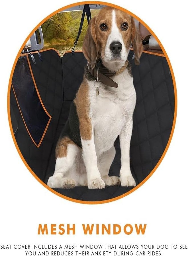 PetLux غطاء مقعد السيارة للكلاب من بيت لوكس، مناسب للمقعد الخلفي، مزود بنافذة شبكية وجيب تخزين، مقاوم للماء بنسبة 100%، متين، مقاوم للخدش والانزلاق، مناسب للسيارات والشاحنات وسيارات الدفع الرباعي. (لون رمادي بالكامل) - Image 3