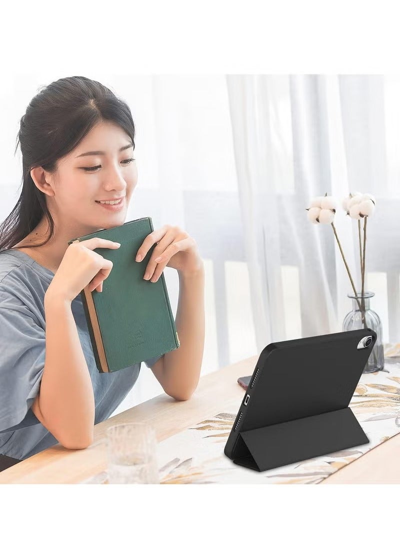 DUSALA New iPad Mini 6 Case 8.3 Inch 2021 (6th Gen) with Pencil Holder - Trifold Stand Smart Cover with Soft TPU Back, Auto Wake/Sleep Function(Black) - Image 5