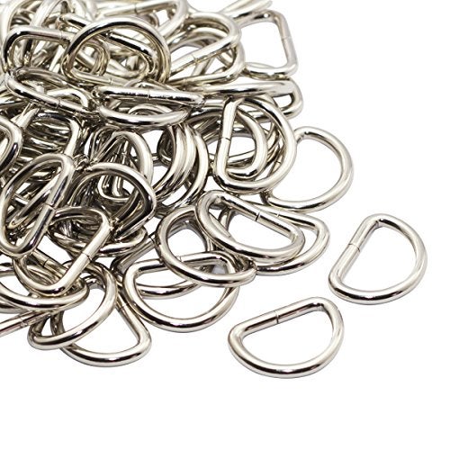 CrocSee Metal D Ring 1/2 inch Non Welded Nickel Plated Pack of 100 (Small) - Image 1