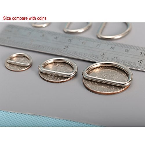 CrocSee Metal D Ring 1/2 inch Non Welded Nickel Plated Pack of 100 (Small) - Image 4