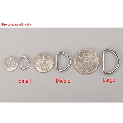 CrocSee Metal D Ring 1/2 inch Non Welded Nickel Plated Pack of 100 (Small) - Image 5
