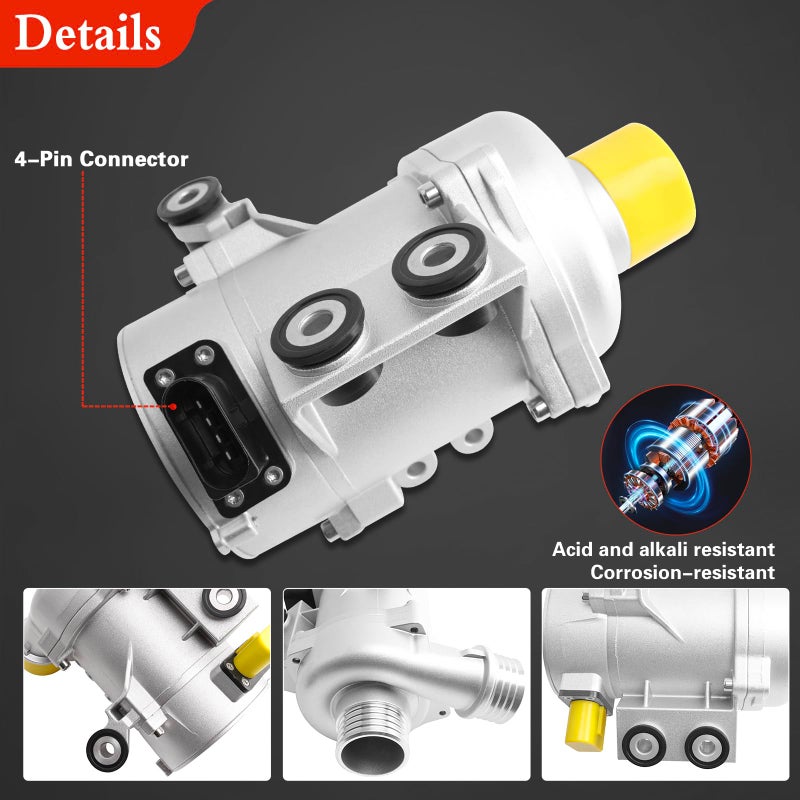 DWLDMLWC N52 3.0L V6 Engine Electric Water Pump for BMW 328i 2007-2013 325i 330i 328xi 328i Drive 330xi 528i 530i 528xi 528xi Drive 525i 525xi 530xi 325xi 128i X5 X3 Z4,Reference# 11517546994 - Image 4