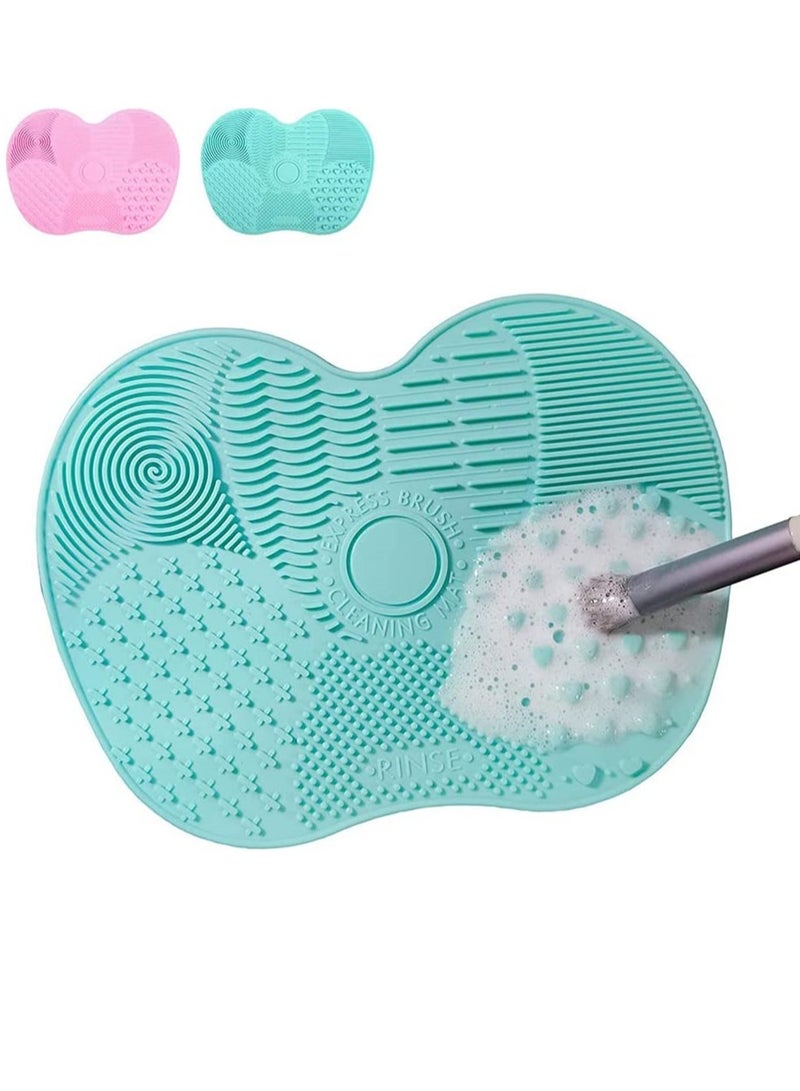 Excefore 2 Packs Makeup Brush Cleaning Mat Silicone Makeup Brush Cleaner Makeup Brush Cleaning Pad and Scrubber with Suction Cup Portable Washing Tool for Makeup Brushes  - Image 4