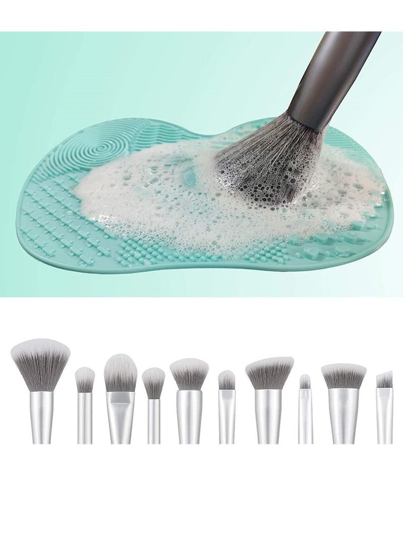 Excefore 2 Packs Makeup Brush Cleaning Mat Silicone Makeup Brush Cleaner Makeup Brush Cleaning Pad and Scrubber with Suction Cup Portable Washing Tool for Makeup Brushes  - Image 5