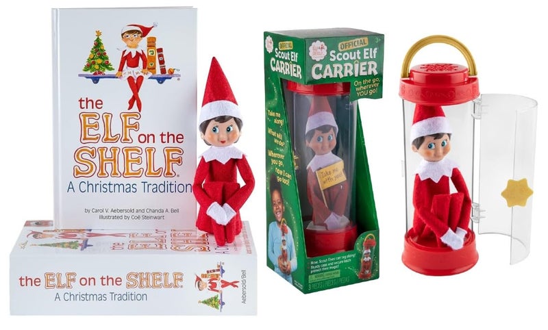 The Elf on the Shelf Christmas Tradition Box Set with Elf Blue Eyed Girl Story Book and Scout Carrier MultiItem Bundle