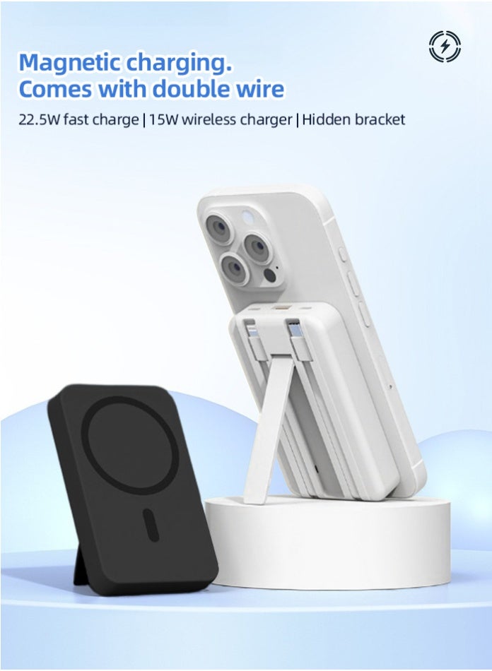 Magnetic Wireless Power Bank 15W Wireless & 22.5W Super Fast Charging | 10000mAh Portable Charger | Type-C & USB Output | Compatible iPhone, Samsung & More - Image 1