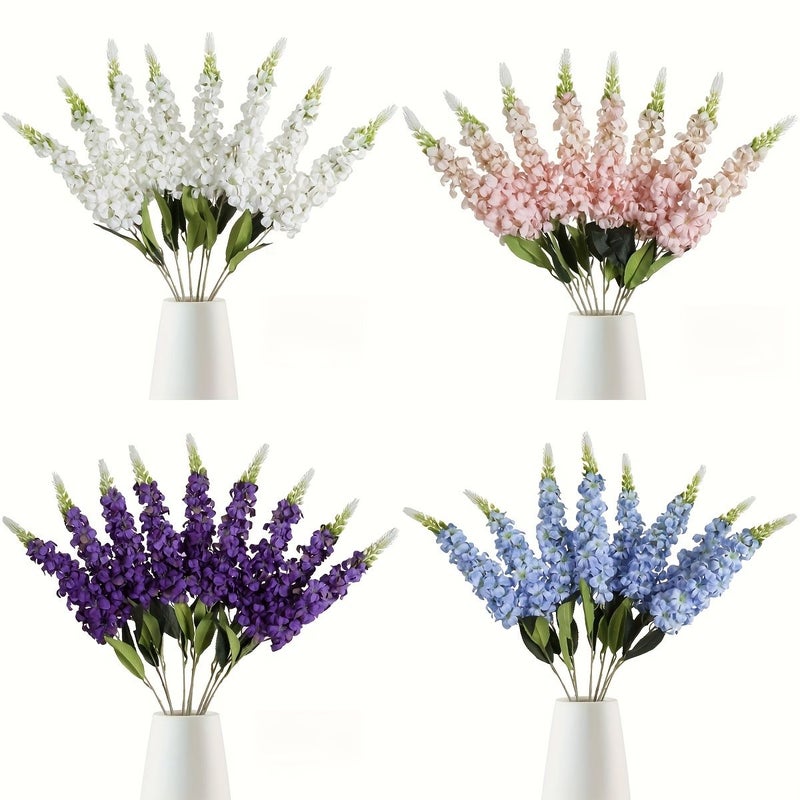 12pcs Yellow Hyacinth Bohemian Style Faux Delphinium Flower Set With Long Stemmed Tassel Flowers For Indoor Outdoor Home Decor Wedding Valentine Day Decoration - Image 1