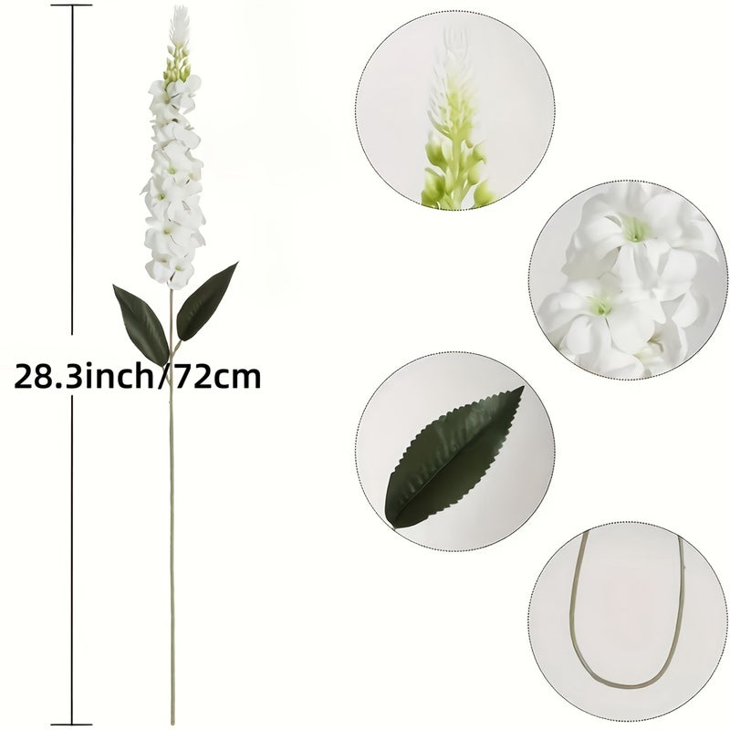 12pcs Yellow Hyacinth Bohemian Style Faux Delphinium Flower Set With Long Stemmed Tassel Flowers For Indoor Outdoor Home Decor Wedding Valentine Day Decoration - Image 3