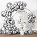 RUBFAC Silver Balloons Different Sizes 105pcs 5101218 Inch Metallic Silver Balloon Garland for Happy New Year Decorations Birthday Wedding Baby Shower Party Decorations - Image 3
