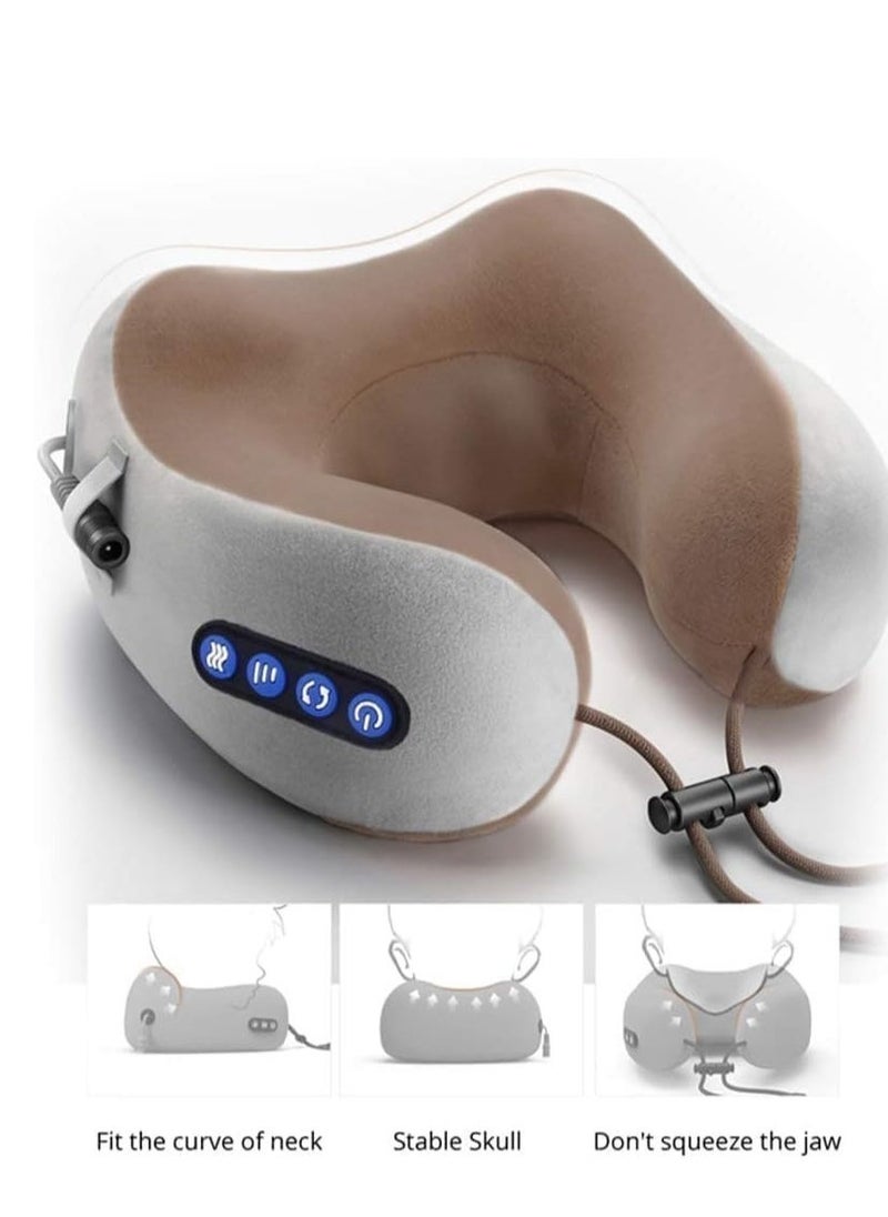TIGER Electric Travel Neck Massage Pillow – U-Shaped Memory Foam with Kneading Vibration, Cervical Pain Relief, Ideal for Airplane, Train, and Car – Portable, Comfortable, and Relaxing Neck Massager for Travel - Image 5