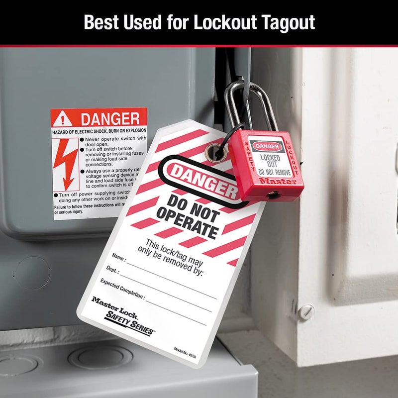 MasterLock 497A Lockout Tagout Tags, Laminated Do Not Operate, OSHA Compliant, 12 Pack - Image 2