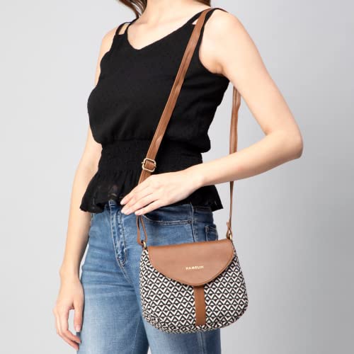 HAMELIN Women's Curvy Sling Bag for Girls and Women | Stylish Vegan Leather Ladies Purse for Mobile/Makeup | Crossbody Bag for Women | Woven Design with Adjustable Strap | Ideal Women's Gift|Orca - Image 4