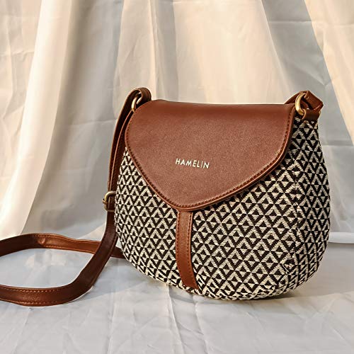 HAMELIN Women's Curvy Sling Bag for Girls and Women | Stylish Vegan Leather Ladies Purse for Mobile/Makeup | Crossbody Bag for Women | Woven Design with Adjustable Strap | Ideal Women's Gift|Orca - Image 3