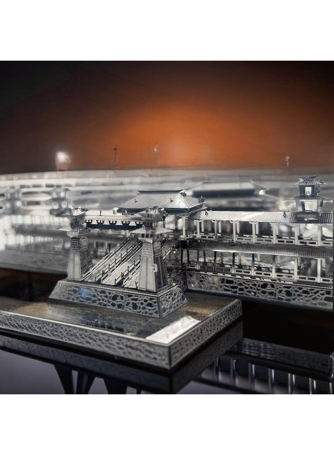 إسكدنيا أحجية الصور المقطوعة المعدنية ثلاثية الأبعاد من قصر Weiyang المعدنية DIY المصنوعة يدويًا، نموذج مُجمَّع ألعاب للبالغين، هدية زينة - اللون: Weiyang Palace + أدوات إضاءة محيطة مجانية - Image 3