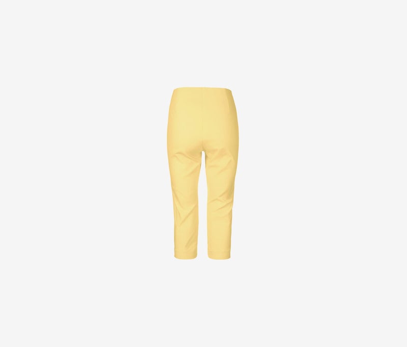 Tchibo Women Regular Fit Plain Capri Pants, Yellow - Image 3
