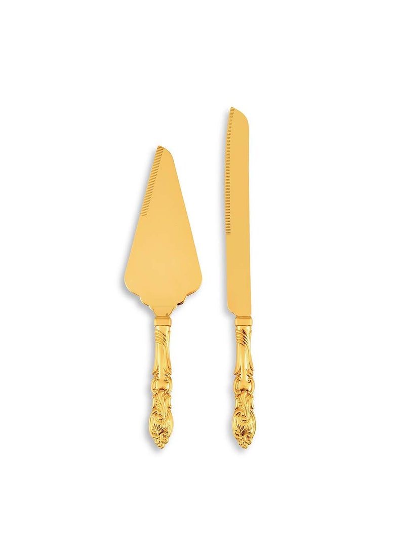 WeddingStar Cake Serving Set  Classic Gold Romance 