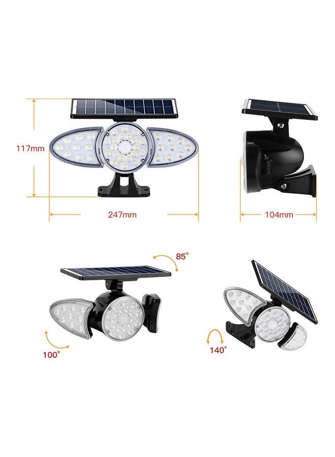 NIBEMINENT PIR Solar Wall Lamp Black - Image 2