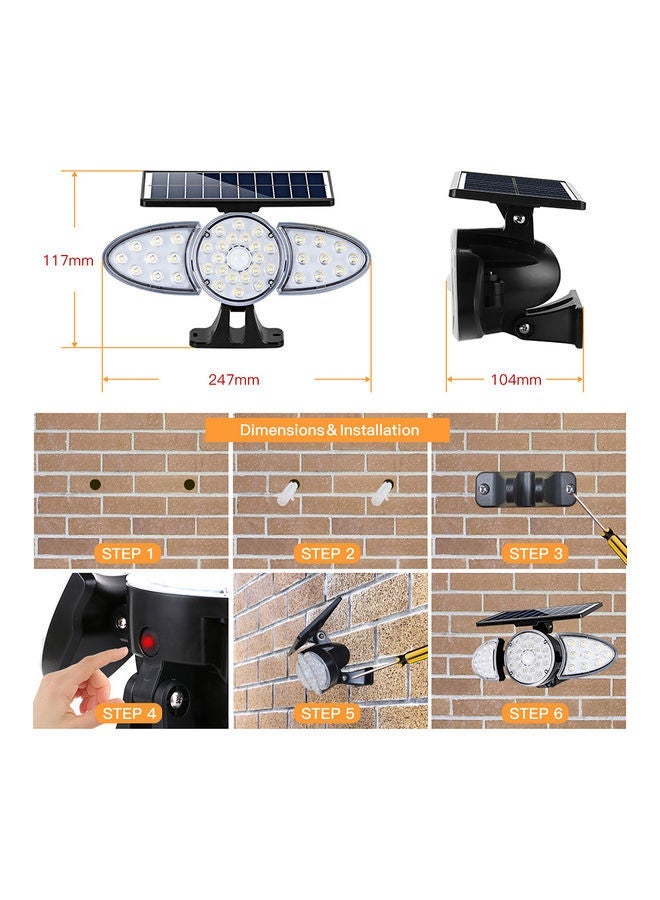 NIBEMINENT PIR Solar Wall Lamp Black - Image 5