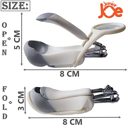 JUNIOR JOE Baby Nail Clipper with Magnifier Glass (Grey) - Image 2