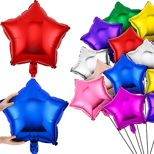 Raiten 100 Pieces 18 Inch Star Shape Foil Balloon Foil Helium Balloons Star Balloon for New Year Eve Party Birthday Wedding DecorationsMulticolor - Image 1