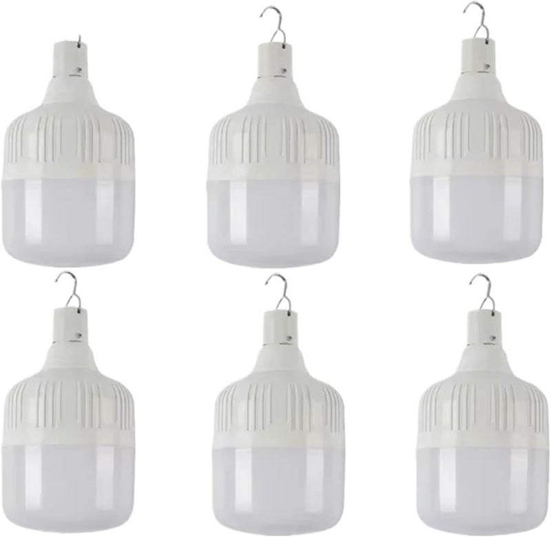 1/2/4/6pcs Portable Emergency Lantern USB Rechargeable 5 Lighting Modes Hanging Tent Light Outdoor Light(200W,6pcs)