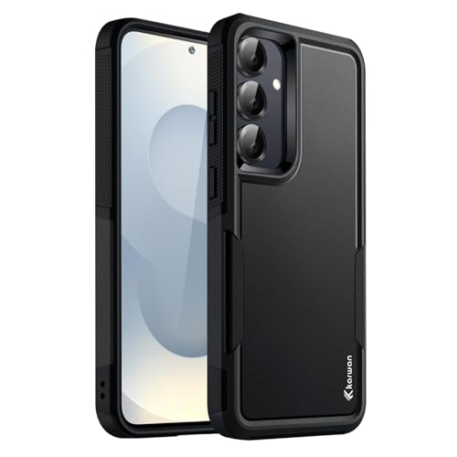 KARWAN Shockproof Back Case Cover Compatible with Samsung Galaxy S24,S25 Plus, Heavy Duty Case with 360 Degree Camera Protection, Dual Layer Rugged Bumper Protection Cover with Matte Finish (Black) - Image 1