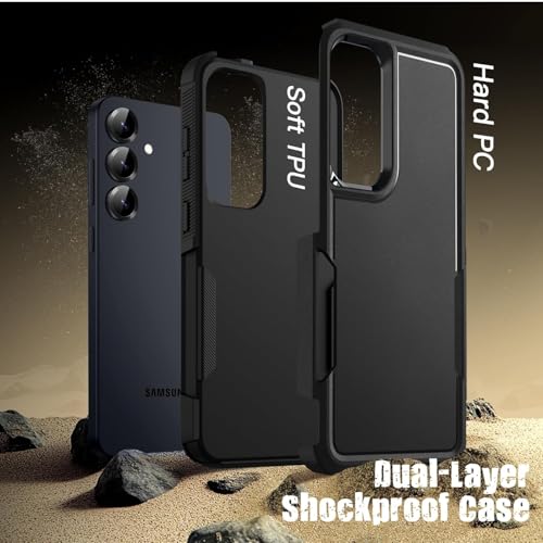 KARWAN Shockproof Back Case Cover Compatible with Samsung Galaxy S24,S25 Plus, Heavy Duty Case with 360 Degree Camera Protection, Dual Layer Rugged Bumper Protection Cover with Matte Finish (Black) - Image 2