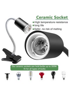 Y&D Turtle Heat Lamp Reptile Heating E27 UVA/UVB Spot with 2 Pcs 50W bulbs for Reptiles Lizards Turtles Snakes Amphibians  - Image 5