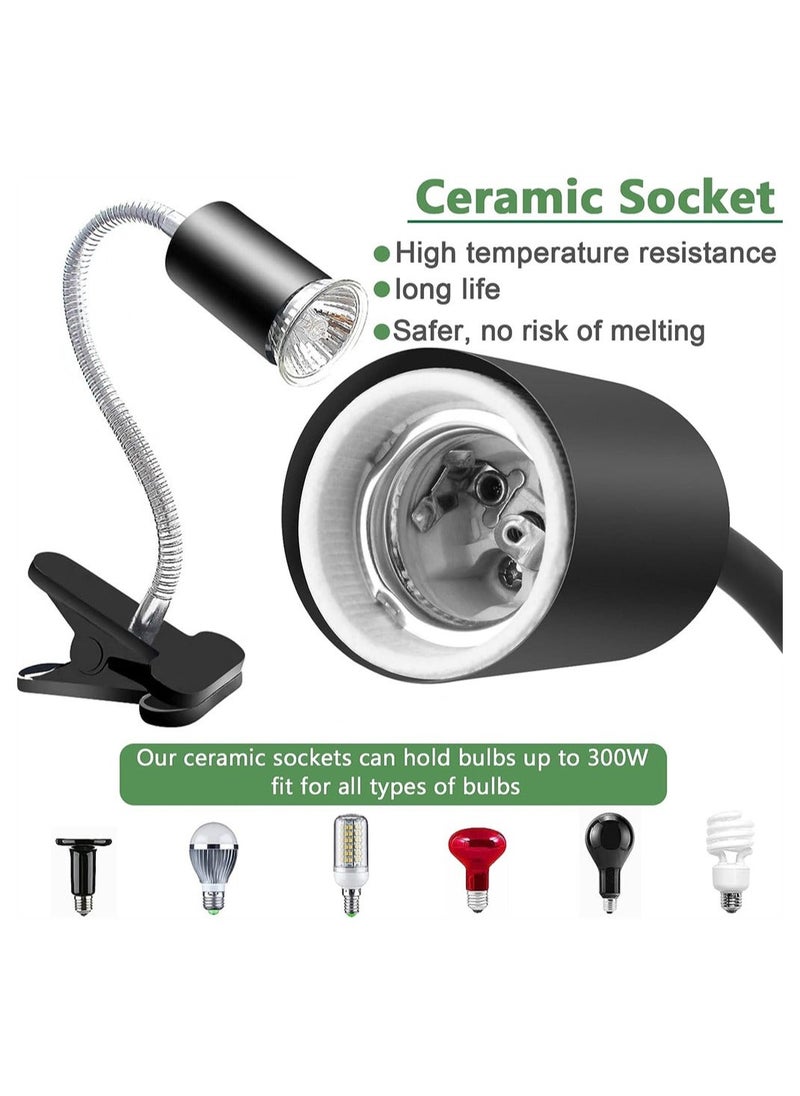 واي آند دي - Turtle Heat Lamp Reptile Heating E27 UVA/UVB Spot with 2 Pcs 50W bulbs for Reptiles Lizards Turtles Snakes Amphibians - Image 1