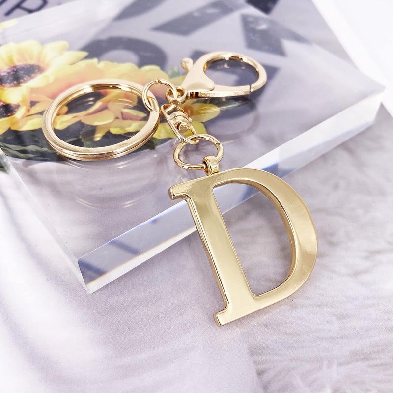 LAXPICOL Gold Letter A-Z Keychain for Women Men Purse Handbags Metal Alphabet Initial Letter Key Ring Keychain - Image 2