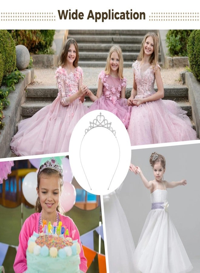 COSYOO 30 Pcs Princess Tiara Crowns, Heart-Shaped Crystal Rhinestone Tiaras, Adjustable Alloy Headbands, Heart Rhinestone Hairpieces, Silver Hair Accessories for Birthdays, Dance Parties, Weddings - Image 5